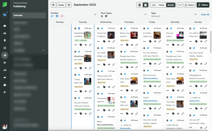 sprout social publishing calendar social media automation