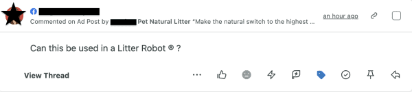kitty litter sales support question social media