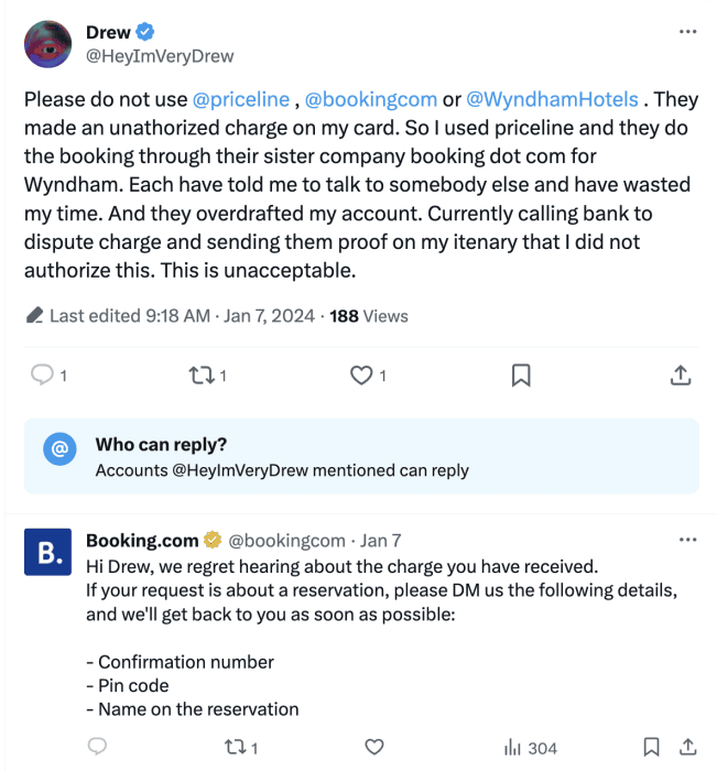 social media profiles for customer service