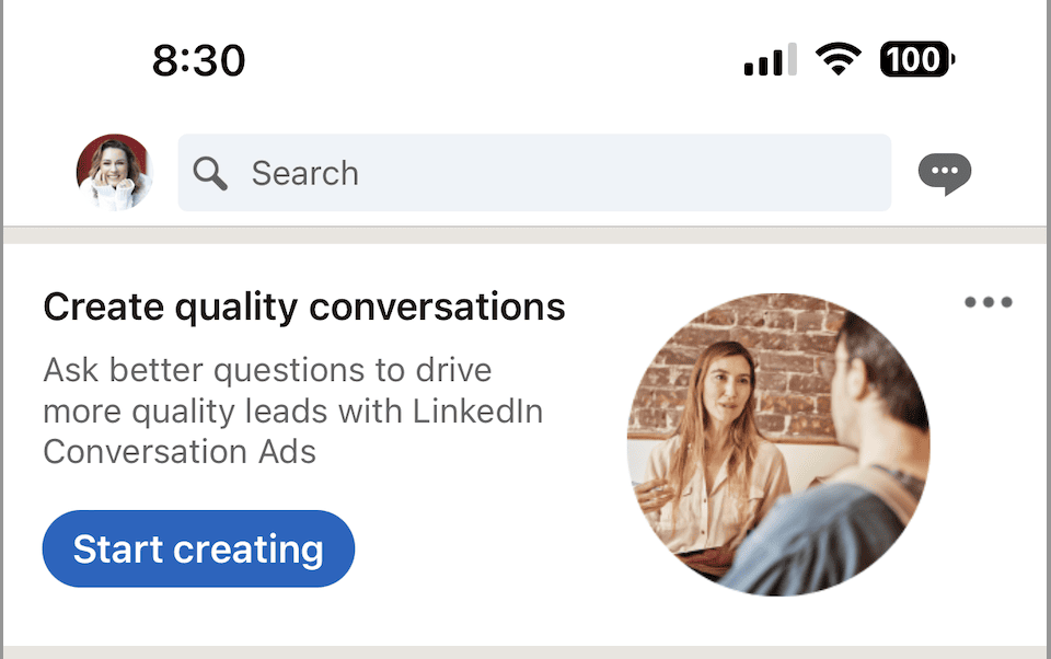 LinkedIn recommends conversations for more engagement