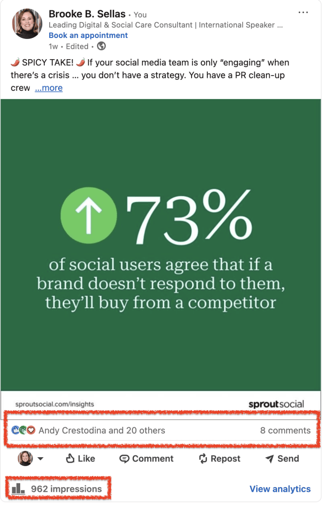 ocial algorithm soft sell example brooke sellas on linkedin