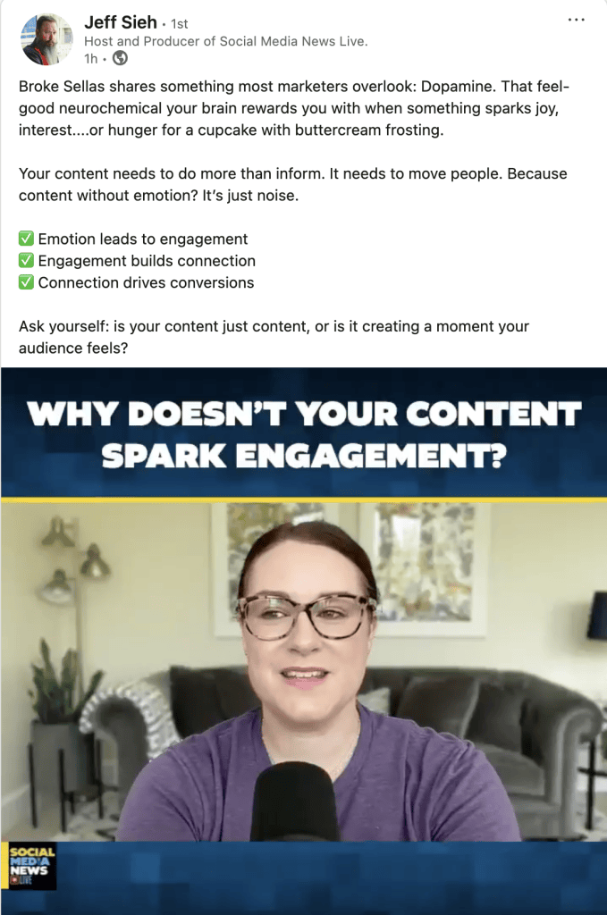 Brooke Sellas Social Media News Live dopamine on social media