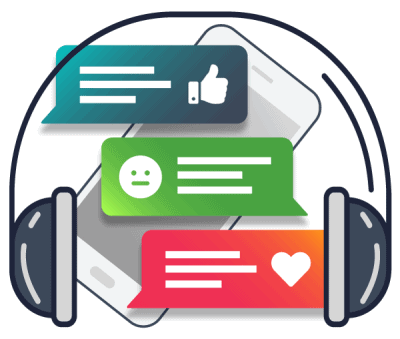social listening headphone graphic