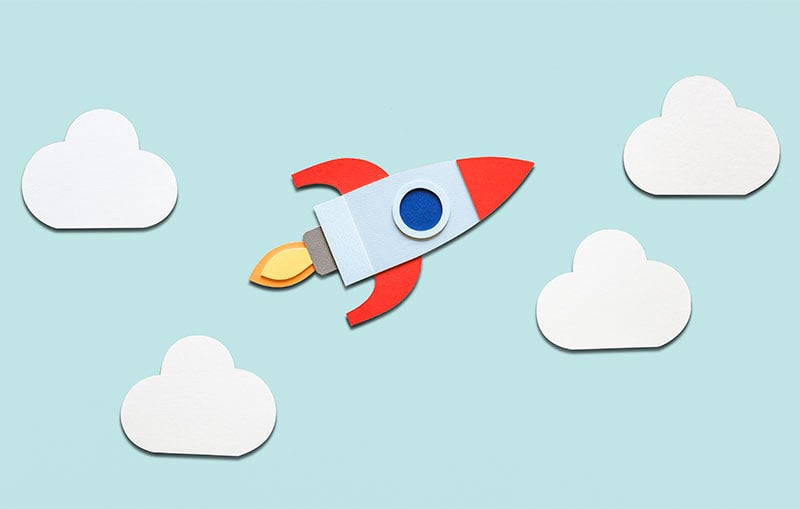 paper cutout rocket